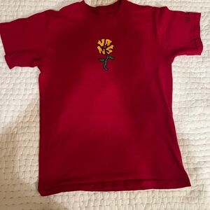 Vans Off The Wall Flower Unisex T-Shirt Size Small Red EUC